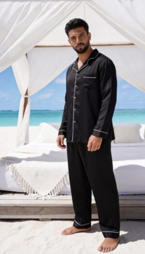 Men's Satin Pajamas - Image 2