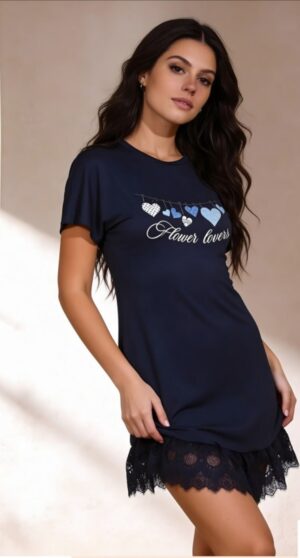 CHARM Lace-Trim Sleep Shirt - Image 5